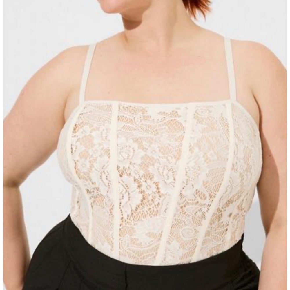 Torrid Cream Lace Cami Top